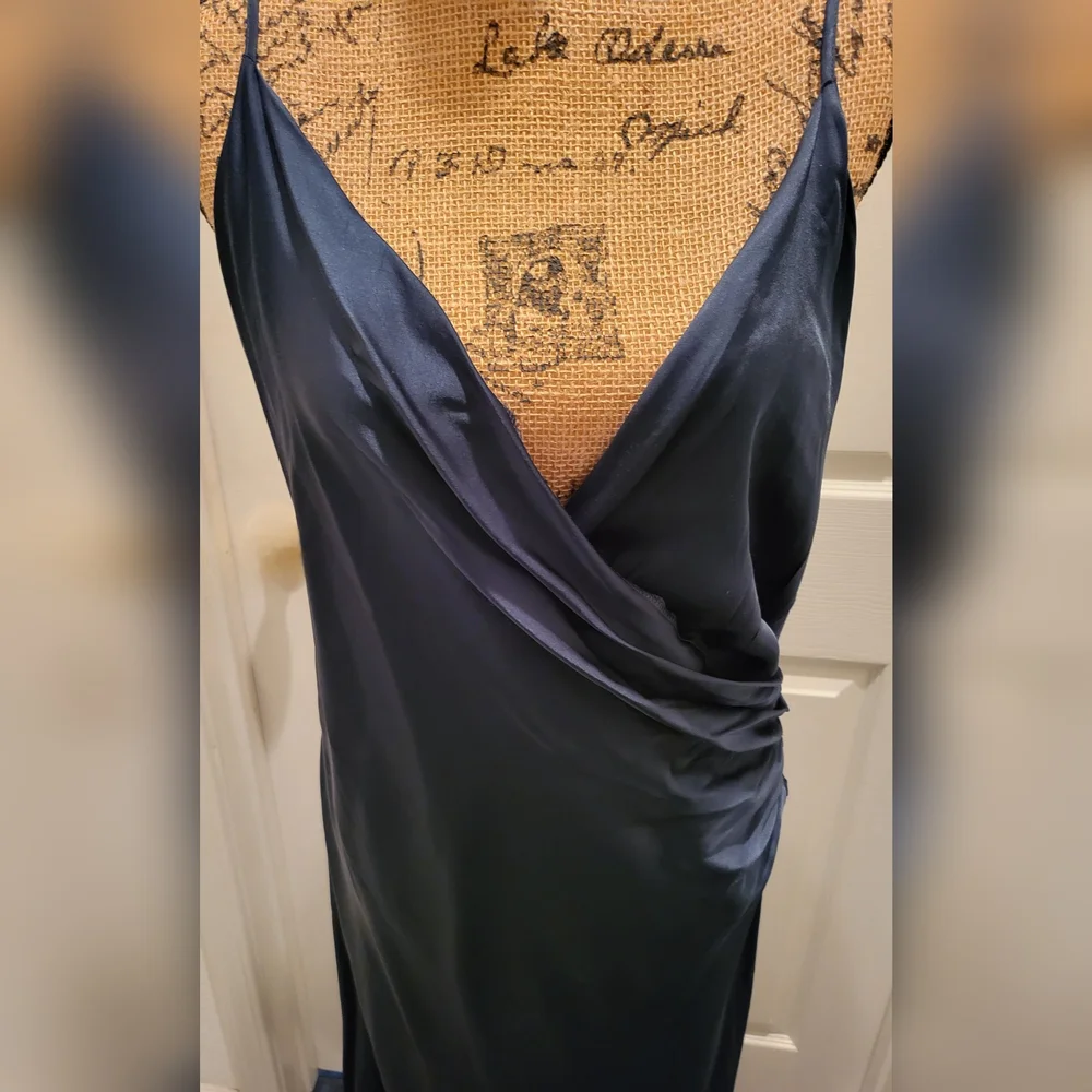 NWT Zara Satin Dress in Deep Green - Picture 4 of 14
